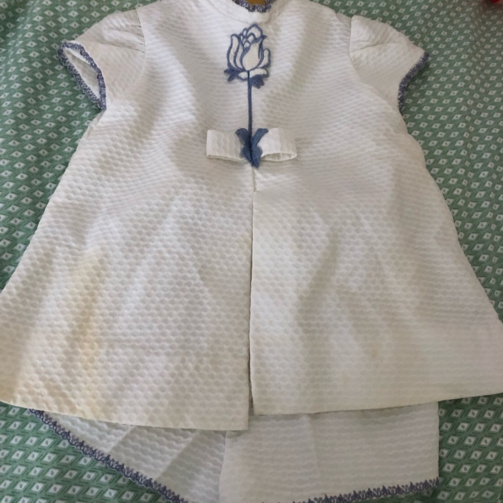 White dress with matching shorts Girls size 4 Vintage - Picture 5 of 6